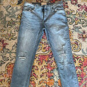 Men's Sun & Stone Distressed Blue Jeans - 33 x 32